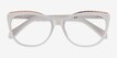 Brilliance White AcetateEyeglass Frames from EyeBuyDirect, Closed View