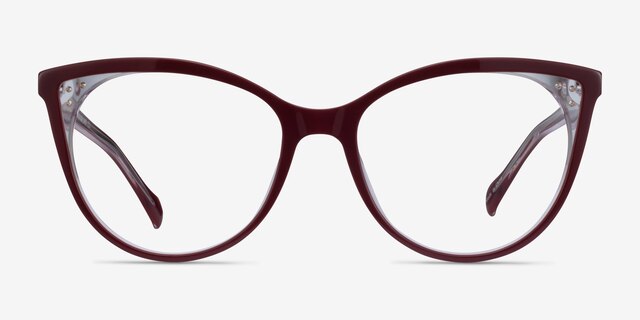 Bijou Burgundy AcetateEyeglass Frames from EyeBuyDirect, Front View
