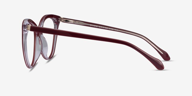 Bijou Burgundy AcetateEyeglass Frames from EyeBuyDirect, Side View