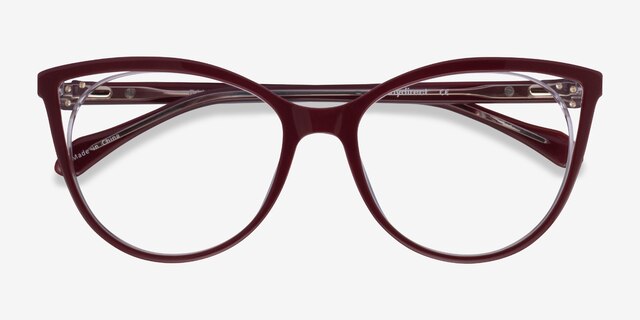 Bijou Burgundy AcetateEyeglass Frames from EyeBuyDirect, Closed View