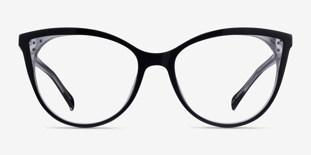 Bijou Black AcetateEyeglass Frames from EyeBuyDirect, Front View