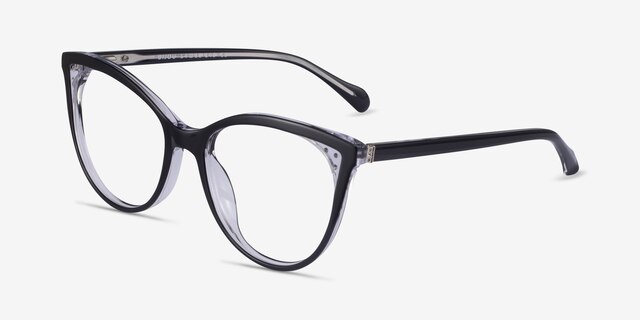 Bijou Black AcetateEyeglass Frames from EyeBuyDirect, Angle View