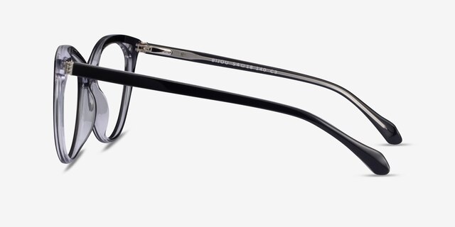 Bijou Black AcetateEyeglass Frames from EyeBuyDirect, Side View