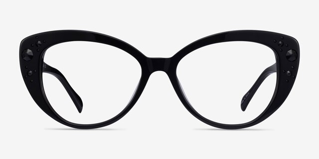 Diamond Black AcetateEyeglass Frames from EyeBuyDirect, Front View
