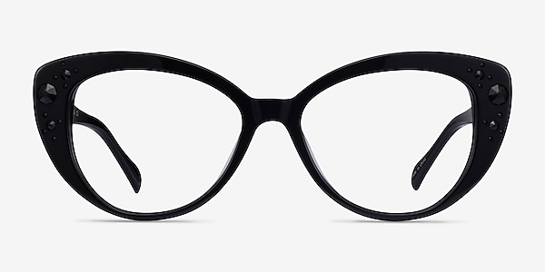 Diamond Black Acetate Eyeglass Frames