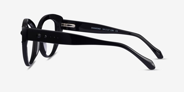 Diamond Black AcetateEyeglass Frames from EyeBuyDirect, Side View