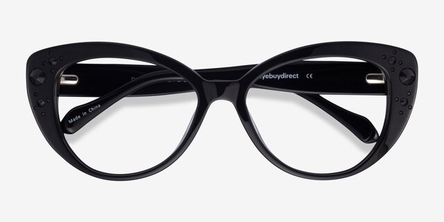 Diamond Black AcetateEyeglass Frames from EyeBuyDirect, Closed View