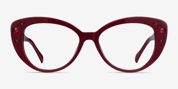Diamond Burgundy Acétate Montures de lunettes de vue d'EyeBuyDirect
