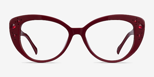 Diamond Burgundy Acetate Eyeglass Frames