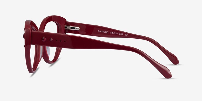 Diamond Burgundy Acétate Montures de lunettes de vue d'EyeBuyDirect