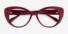 Diamond Burgundy AcétateMontures de lunettes de vue d'EyeBuyDirect, Vue Rapprochée