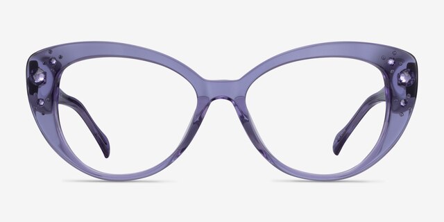 Diamond Clear Purple AcétateMontures de lunettes de vue d'EyeBuyDirect, Vue de Face