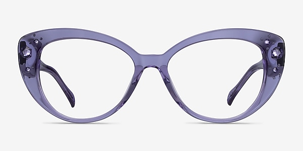 Diamond Clear Purple Acétate Montures de lunettes de vue