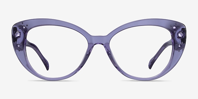 Diamond Clear Purple Acetate Eyeglass Frames