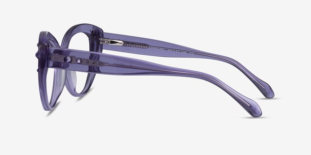 Diamond Clear Purple AcétateMontures de lunettes de vue d'EyeBuyDirect, Vue de Côté