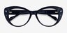 Diamond Bleu marine AcétateMontures de lunettes de vue d'EyeBuyDirect, Vue Rapprochée