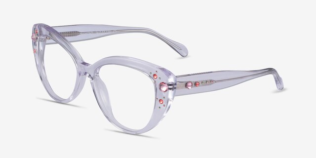 Diamond Transparent AcétateMontures de lunettes de vue d'EyeBuyDirect, Vue d'Angle