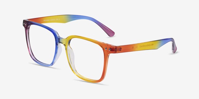 Freedom Rainbow PlasticEyeglass Frames from EyeBuyDirect, Angle View