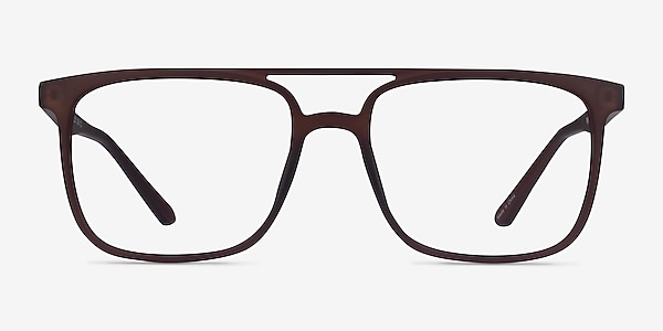 Between Matte Coffee Plastic Eyeglass Frames