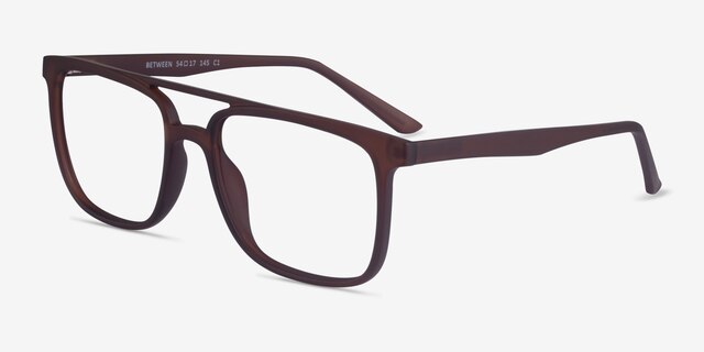 Between Matte Coffee PlasticEyeglass Frames from EyeBuyDirect, Angle View