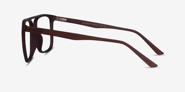 Between Matte Coffee PlasticEyeglass Frames from EyeBuyDirect, Side View