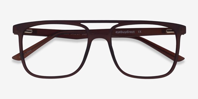 Between Matte Coffee PlasticEyeglass Frames from EyeBuyDirect, Closed View