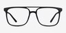 Between Matte Black PlasticEyeglass Frames from EyeBuyDirect, Front View
