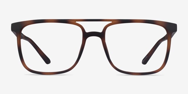 Between Matte Tortoise PlasticEyeglass Frames from EyeBuyDirect, Front View