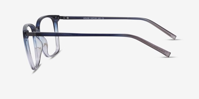 House Gradient Blue PlasticEyeglass Frames from EyeBuyDirect, Side View