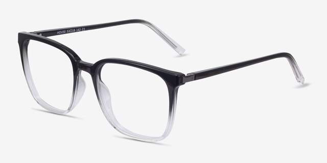 House Gradient Black PlasticEyeglass Frames from EyeBuyDirect, Angle View