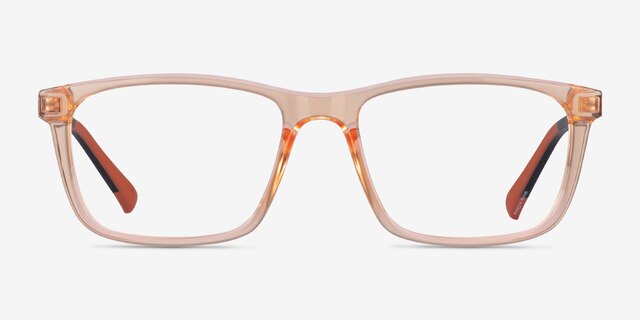 Brad Clear Orange Black PlasticEyeglass Frames from EyeBuyDirect, Front View