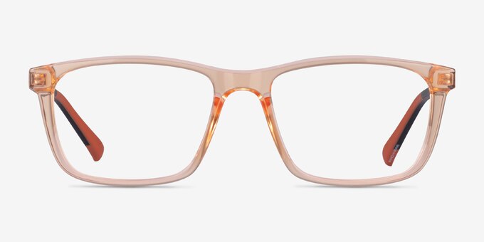 Brad Clear Orange Black Plastic Eyeglass Frames