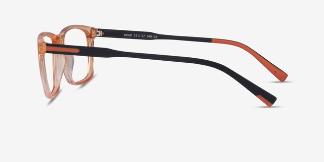 Brad Clear Orange Black PlasticEyeglass Frames from EyeBuyDirect, Side View