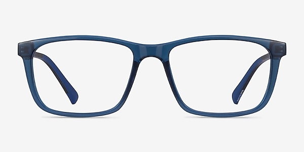 Brad Clear Blue Black Plastic Eyeglass Frames