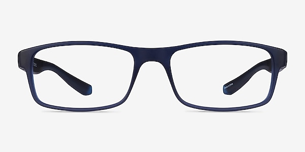 Over Dark Blue Plastic Eyeglass Frames