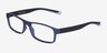 Over Dark Blue PlasticEyeglass Frames from EyeBuyDirect, Angle View