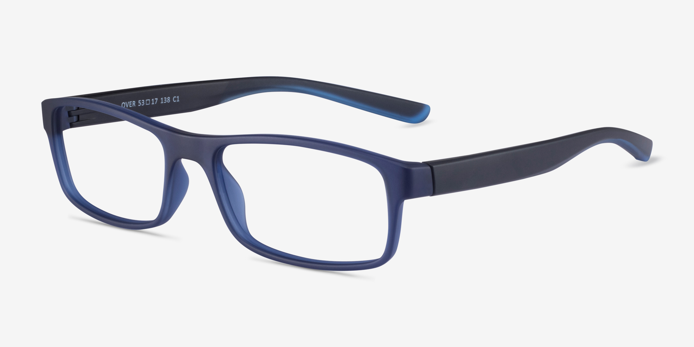Over Rectangle Dark Blue Glasses for Women | Eyebuydirect Canada
