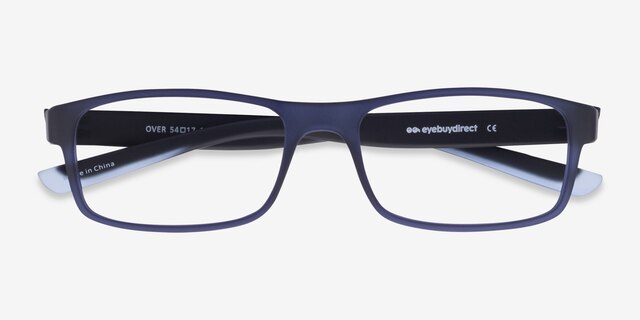 Over Dark Blue PlasticEyeglass Frames from EyeBuyDirect, Closed View