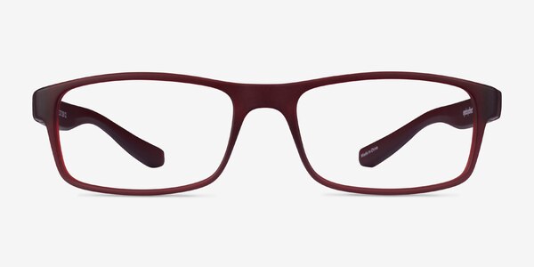 Over Dark Red Plastic Eyeglass Frames