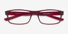 Over Dark Red PlasticEyeglass Frames from EyeBuyDirect, Closed View