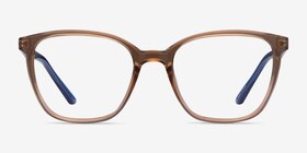 Identical Clear Brown & Blue Plastique Montures de lunettes de vue d'EyeBuyDirect, Vue de Face