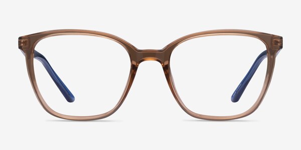 Identical Clear Brown & Blue Plastic Eyeglass Frames