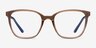 Identical Clear Brown & Blue PlasticEyeglass Frames from EyeBuyDirect, Front View
