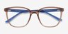 Identical Clear Brown & Blue PlasticEyeglass Frames from EyeBuyDirect, Closed View