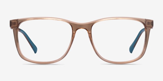 Freeze Clear Brown PlasticEyeglass Frames from EyeBuyDirect, Front View