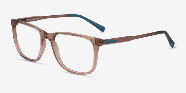 Freeze Clear Brown PlasticEyeglass Frames from EyeBuyDirect, Angle View