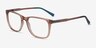 Freeze Clear Brown PlasticEyeglass Frames from EyeBuyDirect, Angle View