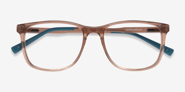 Freeze Clear Brown PlasticEyeglass Frames from EyeBuyDirect, Closed View
