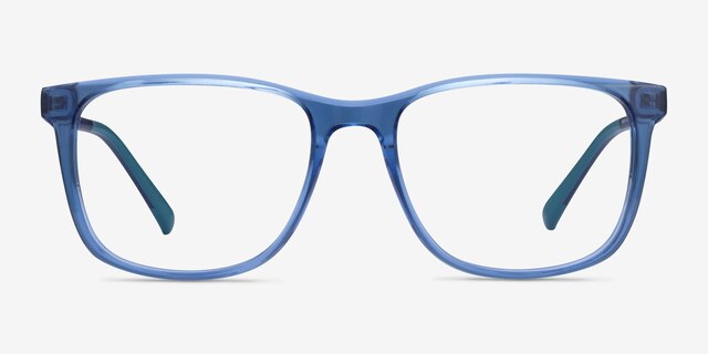 Freeze Clear Blue PlasticEyeglass Frames from EyeBuyDirect, Front View