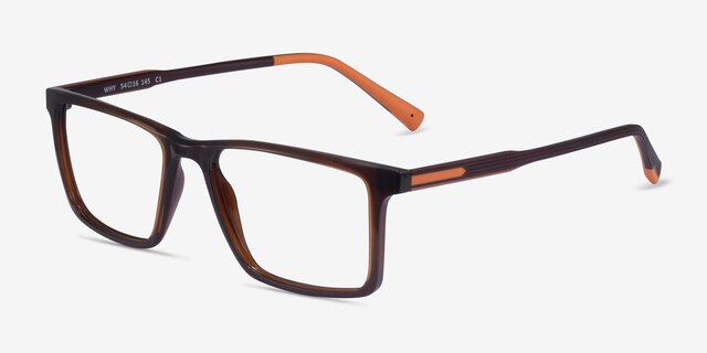 Why Brown PlasticEyeglass Frames from EyeBuyDirect, Angle View